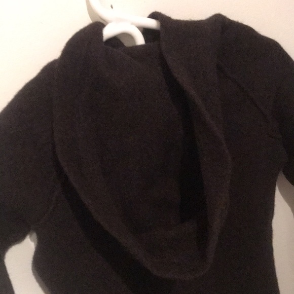 Banana Republic Dark Brown Boucle Popover Wool/Yak Hair Hoodie 👌 - Picture 7 of 7